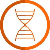 ADN ligne Orange cercle icône vecteur