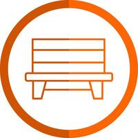 banc ligne Orange cercle icône vecteur