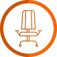 fauteuil ligne Orange cercle icône vecteur