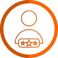 client la revue ligne Orange cercle icône vecteur
