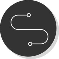 courbe ligne gris cercle icône vecteur