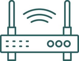 Wifi routeur ligne pente rond coin icône vecteur