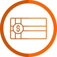 Paiement bon ligne Orange cercle icône vecteur