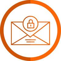 email ligne Orange cercle icône vecteur