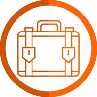 valise ligne Orange cercle icône vecteur