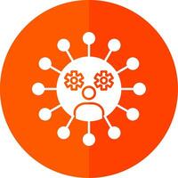 social réseau glyphe rouge cercle icône vecteur