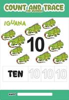 numéro trace et couleur iguane numéro 10 vecteur