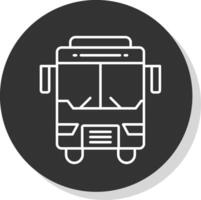 autobus ligne gris cercle icône vecteur