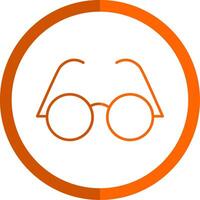 lunettes ligne Orange cercle icône vecteur