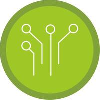 électronique circuit ligne multi cercle icône vecteur