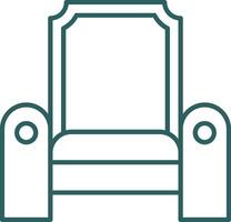 trône ligne pente rond coin icône vecteur
