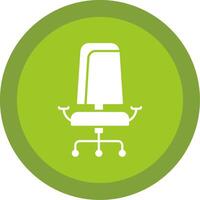 Bureau chaise glyphe multi cercle icône vecteur
