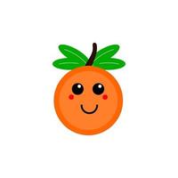 mascotte joyeuse et souriante de fruit orange. vecteur