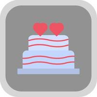 mariage gâteau plat rond coin icône vecteur