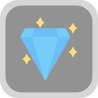diamant plat rond coin icône vecteur