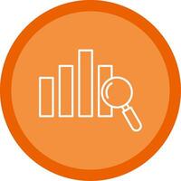 Les données analytique ligne multi cercle icône vecteur