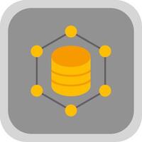 blockchain plat rond coin icône vecteur