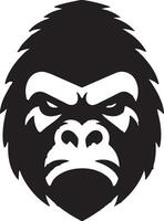 en colère gorille hurlement visage logo silhouette , noir Couleur silhouette 25 vecteur