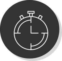 chronomètre ligne gris cercle icône vecteur