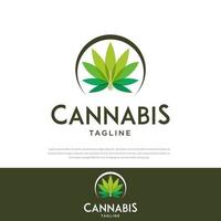 conception de logo de feuille de cannabis inspiration isolée, gouttes d'huile d'essence de cannabis vecteur