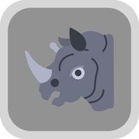 rhinocéros plat rond coin icône vecteur
