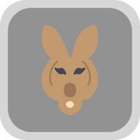 kangourou plat rond coin icône vecteur