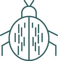 scarabée ligne pente rond coin icône vecteur
