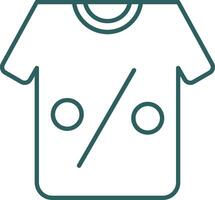 T-shirt ligne pente rond coin icône vecteur
