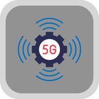 5g plat rond coin icône vecteur