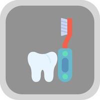 électrique brosse à dents plat rond coin icône vecteur
