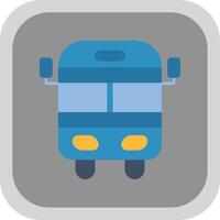 école autobus plat rond coin icône vecteur