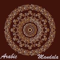 Créatif d'or floral arabe mandala Contexte modèle vecteur