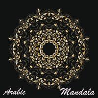 Créatif d'or floral arabe mandala Contexte modèle vecteur