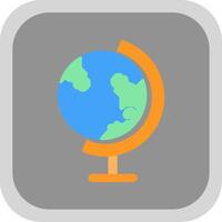Terre globe plat rond coin icône vecteur