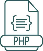 php ligne pente rond coin icône vecteur