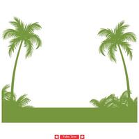 paumes dans paradis silhouettes offre une aperçu de le tropiques dans votre conceptions. vecteur
