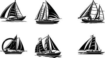 planche à voile silhouette collection expérience le liberté de le les mers dans forme vecteur