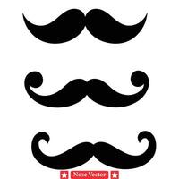 artistique moustaches moustache collection Créatif et imaginatif silhouettes pour inspiré projets vecteur