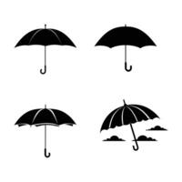 élégant parapluie silhouettes polyvalent collection pour conception projets vecteur