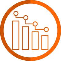 Statistiques ligne Orange cercle icône vecteur