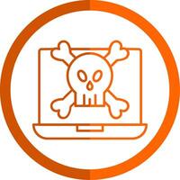 malware ligne Orange cercle icône vecteur