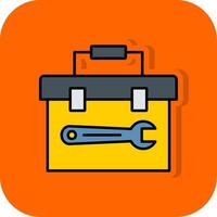 boîte à outils rempli Orange Contexte icône vecteur