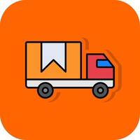 un camion rempli Orange Contexte icône vecteur