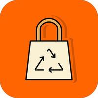 recycler sac rempli Orange Contexte icône vecteur