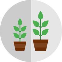grandir plante plat échelle icône vecteur