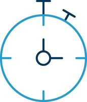 chronomètre ligne bleu deux Couleur icône vecteur