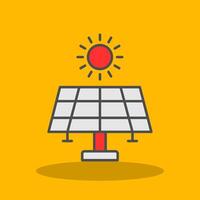 solaire énergie rempli ombre icône vecteur