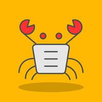 Crabe rempli ombre icône vecteur