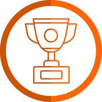 trophée ligne Orange cercle icône vecteur