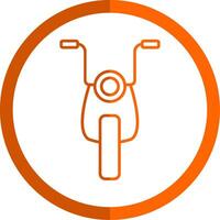 moto ligne Orange cercle icône vecteur